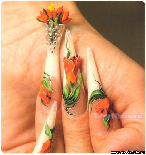 тюльпаны +на ногтях 
