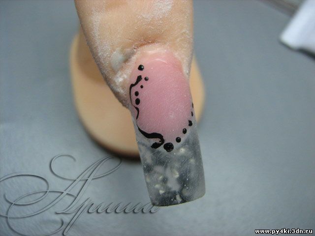 стеклянный дизайн ногтей
