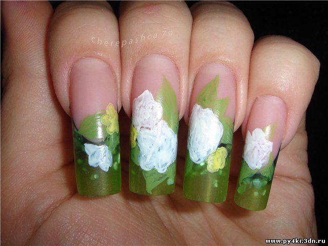 цветы дизайн ногтей лето