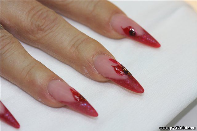 дизайн ногтей красных