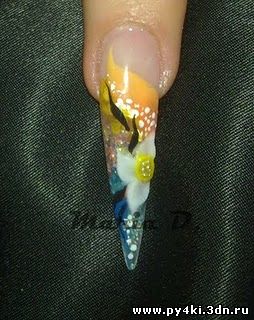 дизайн ногтей Поляна цветов