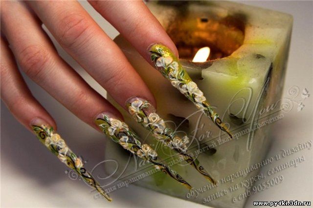 цветы +на ногтях 
